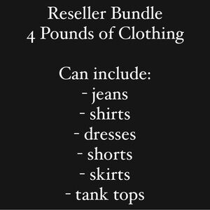 Various Sizes of Shirts, Jeans, Dresses, Shorts, Skirts, Tank Tops, etc.
